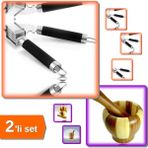 Hereveoyuncak Ahşap Bambu Havan + Çelik Sarımsak Ezici 2 Parça Set - Kolay Ezme Çözümü QW34RT