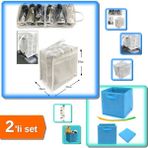 Hereveoyuncak Ayakkabı Saklama Çantası + Çok Amaçlı Dolap Düzenleyici Kutu 2li Set ZX4A9B