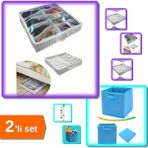 Hereveoyuncak Ayakkabı Saklama Çantası Hurcu 12 Bölmeli + Mavi Dolap Içi Bölüm Düzenleyici Kutu - 2li Set J9E0Q4