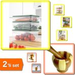 Hereveoyuncak Bambu Havan + 5lt Vakumlu Mikrodalga Buzluk Saklama Kabı - 2li Set DEF456