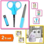 Hereveoyuncak Bebek Tırnak Bakımı Mavi + Çamaşır Yıkama Filesi 35 x 45 cm - 2li Set P0N5H3