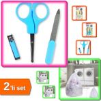 Hereveoyuncak Bebek Tırnak Bakımı Mavi + Çamaşır Yıkama Filesi Battal Boy - 2li Set Q2F5P4