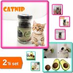Hereveoyuncak Catnip Doğal Kedi Otu - Kedi Nanesi + Avokado Dönen Kedi Nanesi Cat Oyun Topu Oyuncak - 2li Set T8Q0
