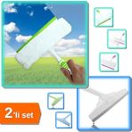 Hereveoyuncak Çekçekli Mikrofiber Cam Silme Mopu + Çekçek Cam Silme Aparatı Büyük Boy 33 cm - 2li Set E9J7A1
