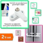 Hereveoyuncak Çekmece Sürgülü Güvenlik Kilidi + Pvc Kapı - Pencere Emniyet Kilidi Çelik - 2li Set LK9R3P