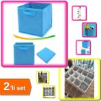 Hereveoyuncak Çok Amaçlı Dolap Içi Düzenleyici Kutu Mavi + 12 Bölmeli Pratik Çekmece Düzenleyici - 2li Set G1H5J2