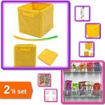 Hereveoyuncak Çok Amaçlı Dolap Içi Düzenleyici Kutu Sarı + 6 Adet Buzdolabı Içi Mini Organizer - 2li Set G2X0S7