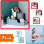 Hereveoyuncak Çok Amaçlı Masaüstü Köşe Düzenleyici + Dolap Içi Çorap Filesi Organizer - 2li Set C8S1L4