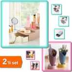 Hereveoyuncak Compact Çekmeceli ve Standlı Makyaj Düzenleyici + Lale Figürlü Tezgah Üstü Kaşıklık - 2li Set B4M9B7
