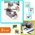 Hereveoyuncak Compact Çekmeceli ve Standlı Makyaj Organizeri + 2 Adet Araba Gözlük Tutacağı Klips - 2li Set N3Z7Q5