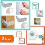 Hereveoyuncak Dolap Için Çekmece Köşe Kapak Kilidi + Anahtarlı Çocuk Koruma Priz Kilidi 6 Adet - 2li Set Y8N6U2