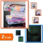 Hereveoyuncak Dolap Organizer Kutusu + Fosforlu Etiket Karanlıkta Işık Veren 396 Adet - 2li Set T1E0B1