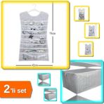 Hereveoyuncak Elbise Şeklinde Mücevher Takı Aksesuar Çizgili + Sandık Tipi Yorgan Hurç 40X40X75 cm - 2li Set W0Z4J