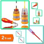 Hereveoyuncak Ergonomik 31 Parça Mini Tornavida Seti + Kontrol Kalemi - 2li Set U5D0W5