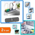 Hereveoyuncak Esnek Musluk Lavabo Matı Su Tutucu + Silikon Biberon ve Şişe Temizleme Fırçası - 2li Set X0L3E7