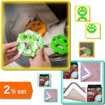 Hereveoyuncak Flamme Halı Kaydırmaz Ped 8 Adet + Çamaşır Makinesi Yıkanabilir Tüy Toplayıcı 4 Adet - 2li Set Q7P3A