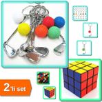 Hereveoyuncak Golf Anahtarlık - Golf Severlere Özel + Zeka Küpü Sihirli Rubik - Hediyelik Ürünler - 2li Set U1T6F5