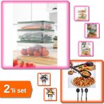 Hereveoyuncak Isıya Dayanıklı 3 In 1 Servis + Tupper Model Vakumlu Mikrodalga Saklama Kabı 5lt - 2li Set Z2H9V8