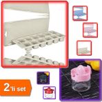 Hereveoyuncak Kapaklı 12 Bölmeli Buz Kalıbı + 300 ml Cam Kavanozlu Limon Narenciye Sıkacağı - 2li Set U9Q7V6