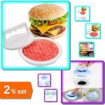 Hereveoyuncak Köfte Şekillendirici Hamburger Pres + Çok Amaçlı Filtreli Lavabo Tıkacı - 2li Set M8PZV9