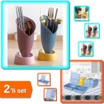 Hereveoyuncak Lale Figürlü Tezgah Üstü Kaşıklık + Luna 3 Bölmeli Çatal Bıçaklı Beslenme Diye Kabı - 2li Set Y4K3Y2