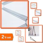 Hereveoyuncak Mangal Kebap Şişi 50 cm 10 Adet + Paslanmaz Mutfak Mangal Barbekü Maşası 27 cm - 2li Set L9N3A1
