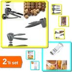 Hereveoyuncak Metal Fındık Kıracağı + Rende Soyacak 5 Fonksiyonlu Sebze Meyve Soyucu - 2li Set S7W4Z1