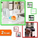 Hereveoyuncak Multi Bulaşıklık Tabaklık Kurutmalık + 6 Adet Havluppan Askısı - 2li Set N8C4X2