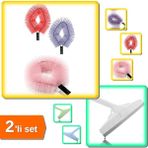 Hereveoyuncak Örümcek Ağı Temizleme Fırçası - Sapsız + 33 cm Çekçek Cam Silme Aparatı Büyük Boy - 2li Set A2A8V6