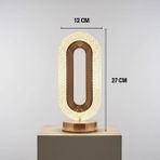Hereveoyuncak Oval Şeklinde Kristal LED Masa Lambası – Dokunmatik, 3 Renk Işıkk Modlu, Şarjlı Dekoratif Gece Lambası