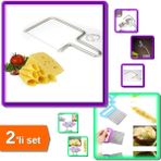 Hereveoyuncak Peynir Kesme Teli + Chips Chopper Şekilli Sebze ve Meyve Dilimleyici - 2li Set N0Z5T3