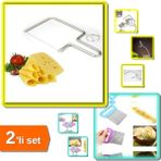 Hereveoyuncak Peynir Kesme Teli + Pratik Kolay Patates Meyve ve Sebze Dilimleyici Doğrama Bıçağı - 2li Set R7E4K3