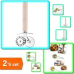 Hereveoyuncak Pizza Kesici Ruleti - Çiçek Kalp Üçgen Muffin Şekillerinde Kurabiye Şekillendirici - 2li Set J2S0T1