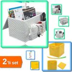 Hereveoyuncak Pratik Bölmeli Başucu Düzenleyici + Çok Amaçlı Dolap Içi Düzenleyici Kutu - Sarı - 2li Set L5J2C1