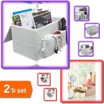 Hereveoyuncak Pratik Bölmeli Başucu Düzenleyici + Compact Çekmeceli Standlı Makyaj Organizeri - 2li Set V5F9C1
