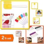 Hereveoyuncak Renkli Silikon Spatula + Metal Hamur Kesici Spatula - 2li Set YQZ456