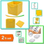 Hereveoyuncak Sarı Çok Amaçlı Dolap Içi Düzenleyici Kutu + 12 Bölmeli Pratik Çekmece Düzenleyici - 2li Set J2E4K8