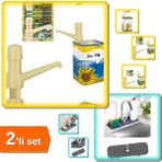 Hereveoyuncak Sıvı Yağ Pompası + Lavabo Matı - Esnek Batarya Su Tutucu ve Süngerlik 2’li Set N8R2FX