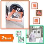 Hereveoyuncak Turuncu Fermuarlı Hassas Çamaşır Ayakkabı Yıkama Filesi + Çamaşır Yıkama Filesi - 2li Set V9G8A7