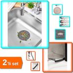 Hereveoyuncak Yuvarlak Lavabo Küvet Süzgeci + Kavisli Ince Kıl Temizlik Fırçası - Detaylı Temizlik - 2li Set F5X4U