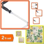 Hereveoyuncak Yuvarlak Masat Bıçak Bileyici + Mikrofiber Bulaşık Altlığı - 2li Set R0F2M7