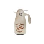 Herevin 1 lt Cam iç Hazne Nordic Vanilya Bakır "Lets Take Coffee" Baskılı Desenli Termos