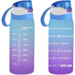 Herevin Motivasyon Su Matarası 1 Litre Mavi Plastik Sıcak Suya Uygun Tasarım