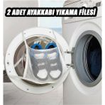 Herfie 2x Pratik Ayakkabı Yıkama Filesi Kapak Bağlamalı (2ADET) - Renkli