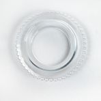 Heritage 1 Adet 15.5 cm Şeffaf Mini Boncuk Kenarlı Cam Çerezlik Sunum Tabağı