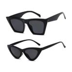 herkesetoptantic 2’li <b>Cat Eye Dörtgen Güneş Gözlüğü (Siyah)</b><b> <b> Cat Eye Oval Güneş Gözlüğü (Siyah)</b><b>