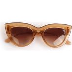 herkesetoptantic Cat Eye Oval Güneş Gözlüğü (Şeffaf Konyak - Kahverengi) - Kahverengi - Havana