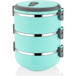 herkesetoptantic Freshbox 3 Katlı Sefer Tası Yemek Termosu (Turkuaz)