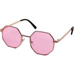 herkesetoptantic Sekizgen Unisex Güneş Gözlüğü (Eflatun) - Açık Pembe