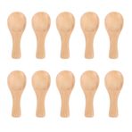 Herklotzn Kısa Saplı 10 Paket Küçük Ahşap Kaşık, Küçük Kavanozlar Reçel, Baharat, Baharat, Çeşniler, Şeker, Kahve, Hardal, Dondurulmuş vb. için